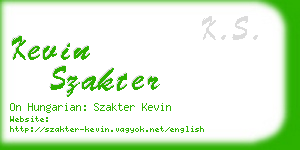 kevin szakter business card